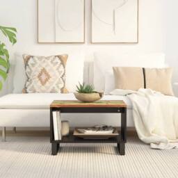 Berkfield Home Green Coffee Table 60x50x40 cm Solid Wood Reclaimed - Size: 60 x 50 x 40 cm - thumbnail 2