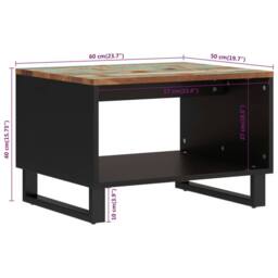 Berkfield Home Green Coffee Table 60x50x40 cm Solid Wood Reclaimed - Size: 60 x 50 x 40 cm - thumbnail 7