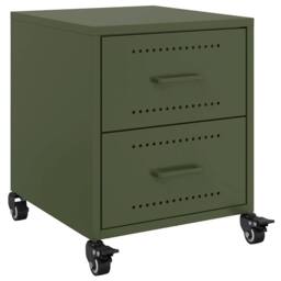 Berkfield Home Bedside Cabinets 2 pcs Olive Green 36x39x43.5 cm Steel - thumbnail 6