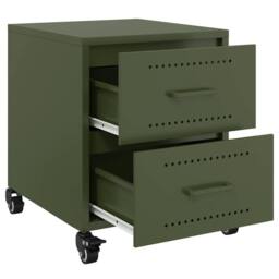 Berkfield Home Bedside Cabinets 2 pcs Olive Green 36x39x43.5 cm Steel - thumbnail 9