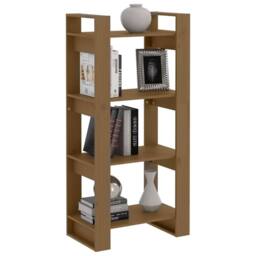 Berkfield Home Book Cabinet/Room Divider Honey Brown 60x35x125 cm Solid Wood - Size: 60 x 35 x 125 cm - thumbnail 5