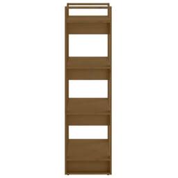 Berkfield Home Book Cabinet/Room Divider Honey Brown 60x35x125 cm Solid Wood - Size: 60 x 35 x 125 cm - thumbnail 4