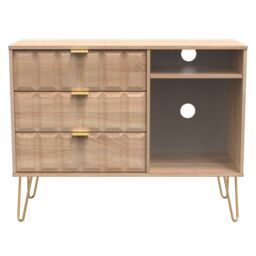 Ready Assembled 2 U Metro 3 Drawer TV Unit (Ready Assembled) in Light Oak