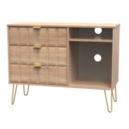 Ready Assembled 2 U Metro 3 Drawer TV Unit (Ready Assembled) in Light Oak - thumbnail 3