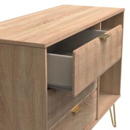 Ready Assembled 2 U Metro 3 Drawer TV Unit (Ready Assembled) in Light Oak - thumbnail 5