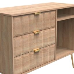Ready Assembled 2 U Metro 3 Drawer TV Unit (Ready Assembled) in Light Oak - thumbnail 4