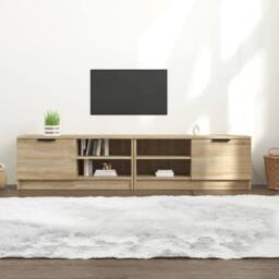 Berkfield Home TV Cabinets 2 pcs Sonoma Oak 80x35x36.5 cm Engineered Wood in Light Brown - thumbnail 2