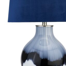 Love Lace Ice Shadows Table Lamp With Navy Blue Lampshade in White - thumbnail 2