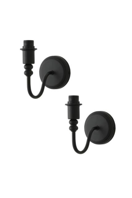 ValueLights Binky Pair of Rechargeable LED Bulb Wall Light Bases in Black - image 1