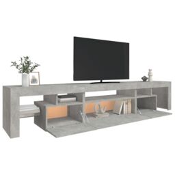 Berkfield Home TV Cabinet with LED Lights Concrete Grey 215x36.5x40 cm - thumbnail 6