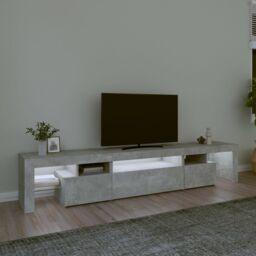 Berkfield Home TV Cabinet with LED Lights Concrete Grey 215x36.5x40 cm - thumbnail 3
