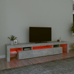 Berkfield Home TV Cabinet with LED Lights Concrete Grey 215x36.5x40 cm - thumbnail 5