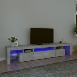 Berkfield Home TV Cabinet with LED Lights Concrete Grey 215x36.5x40 cm - thumbnail 1