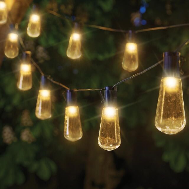 mysmartbuy Set of 20 Solar Powered LED Deco Bulb Garden String Lights - 10m in Clear - image 1