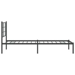 Berkfield Home Metal Bed Frame without Mattress with Headboard Black 90x200cm - Size: 90x200 cm - thumbnail 6