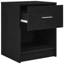 Berkfield Home Bedside Cabinets 2 pcs with Drawer Black 40x34x50 cm in Grey - Size: 40 x 34 x 50 cm - thumbnail 5