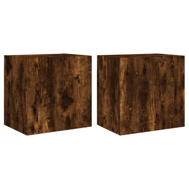 Berkfield Home TV Wall Cabinets 2 pcs Smoked Oak 40.5x30x40 cm Engineered Wood in Brown - image 1