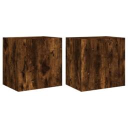 Berkfield Home TV Wall Cabinets 2 pcs Smoked Oak 40.5x30x40 cm Engineered Wood in Brown - thumbnail 1