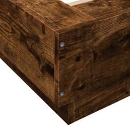 Berkfield Home Bed Frame without Mattress Smoked Oak 90x190 cm Single in Brown - thumbnail 7