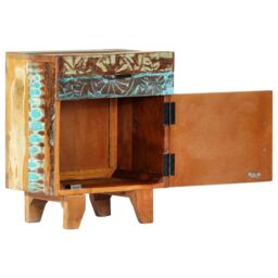 Berkfield Home Hand Carved Bedside Cabinet 40x30x50 cm Solid Reclaimed Wood - Size: 40 x 30 x 50 cm - thumbnail 6