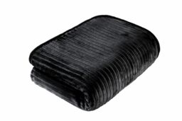 Rapport Home Ribbed Mink Faux Fur Blanket Throw in Black - Size: 150 cm × 200 cm - thumbnail 2