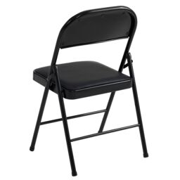 MCC Direct Set of 6 Folding Dining Chairs with Metal Frame & Padded Seats in Black - thumbnail 4