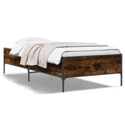 Berkfield Home Bed Frame without Mattress Smoked Oak 90x200 cm in Brown - thumbnail 1