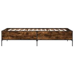 Berkfield Home Bed Frame without Mattress Smoked Oak 90x200 cm in Brown - thumbnail 5