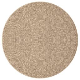 Berkfield Home Rug 120 cm Jute Look Indoor & Outdoor in Brown - Size: 100 cm diameter - thumbnail 4