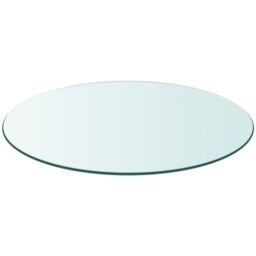 Berkfield Home Table Top Tempered Glass Round 900 mm in Clear - thumbnail 2