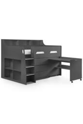 Julian Bowen Jupiter Midsleeper Cabin Bed with Desk in Dark Grey - Size: Single - thumbnail 3