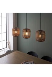 Netlighting Mathias Bar Pendant Ceiling Lamp Natural Bamboo Plywood Matt Black Paint - thumbnail 2