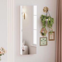Dprodo Jewelry Armoire Cabinet Organizer with Full-Length Mirror in White - Size: 1 Pack - thumbnail 2