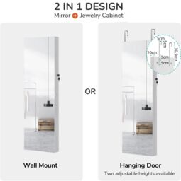 Dprodo Jewelry Armoire Cabinet Organizer with Full-Length Mirror in White - Size: 1 Pack - thumbnail 5