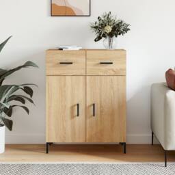 Berkfield Home Sideboard Sonoma Oak 69.5x34x90 cm Engineered Wood in Light Tan - thumbnail 2