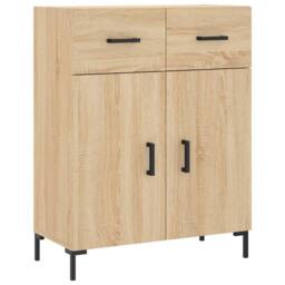 Berkfield Home Sideboard Sonoma Oak 69.5x34x90 cm Engineered Wood in Light Tan - thumbnail 3