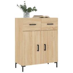 Berkfield Home Sideboard Sonoma Oak 69.5x34x90 cm Engineered Wood in Light Tan - thumbnail 1