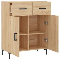 Berkfield Home Sideboard Sonoma Oak 69.5x34x90 cm Engineered Wood in Light Tan - thumbnail 5