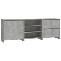 Berkfield Home 3 Piece Sideboard Concrete Grey Engineered Wood - thumbnail 2