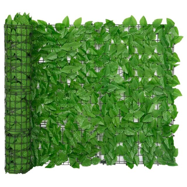 Berkfield Home Balcony Screen with Green Leaves 400x100 cm - image 1