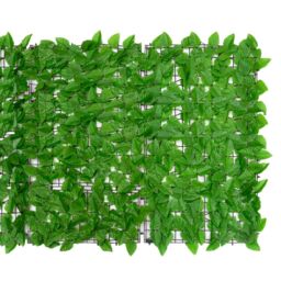 Berkfield Home Balcony Screen with Green Leaves 400x100 cm - thumbnail 3