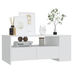 Berkfield Home Decorative Coffee Table White 102x55x42 cm Engineered Wood - Size: 102 x 55 x 42 cm - thumbnail 6
