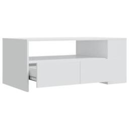 Berkfield Home Decorative Coffee Table White 102x55x42 cm Engineered Wood - Size: 102 x 55 x 42 cm - thumbnail 4