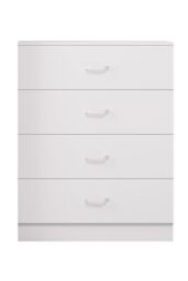 FWStyle 4 Drawer Chest Of Drawers Matt White Finish Tunis - thumbnail 4