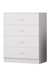FWStyle 4 Drawer Chest Of Drawers Matt White Finish Tunis - thumbnail 3