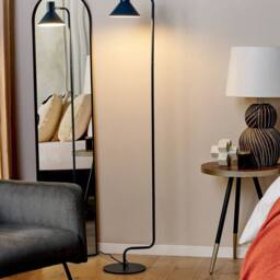 Wyld and Coco Floor Lamp Blue Metal 154 cm Adjustable Cone Shade - thumbnail 1