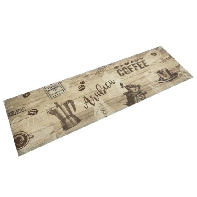 Berkfield Home Kitchen Rug Washable Coffee Brown 45x150 cm Velvet - image 1