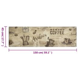 Berkfield Home Kitchen Rug Washable Coffee Brown 45x150 cm Velvet - thumbnail 5