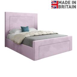 KDMD Macclesfield Upholstered Pink Soft Velvet Designer Bed Frame - Size: Small Double - thumbnail 3