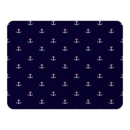 Benjamin Tate Design White & Red Anchors On Navy Blanket in Natural - Size: 120 cm x 150 cm - thumbnail 1